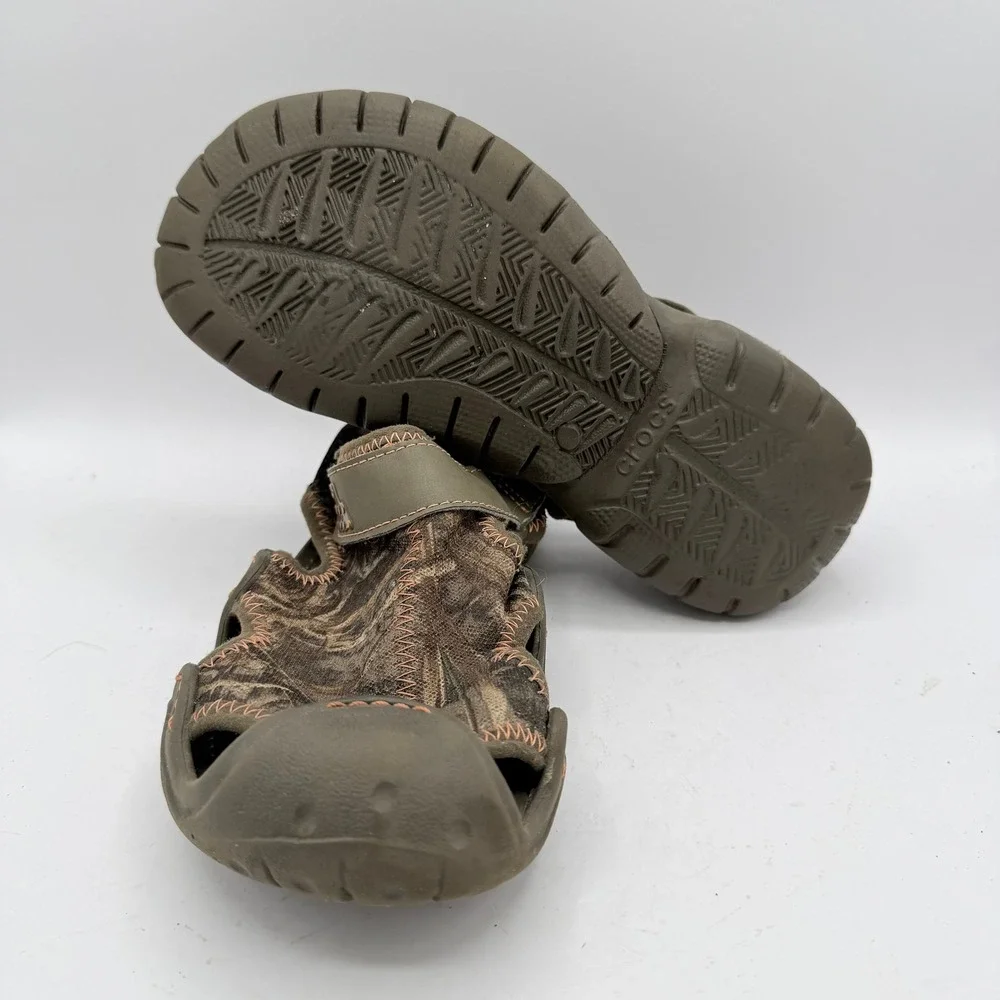 Crocs Sandals Mens 7 Swiftwater 201152 Camo Brown Water Shoe